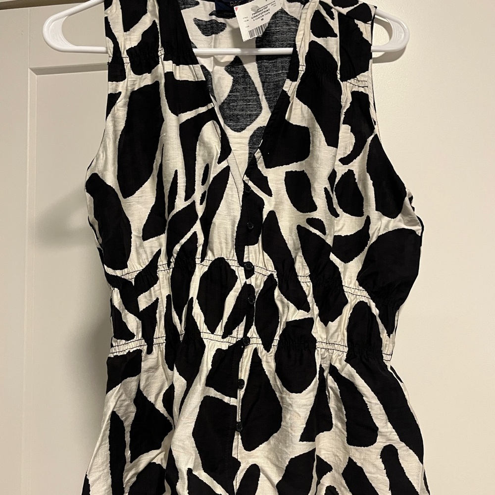 RACHEL Rachel Roy Black and White Sleeveless Blouse